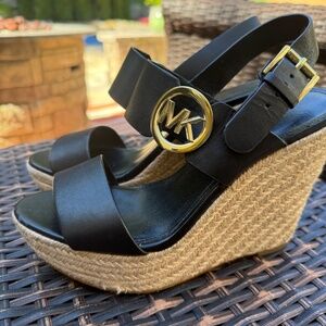 Michael Kors wedges with gold hardware